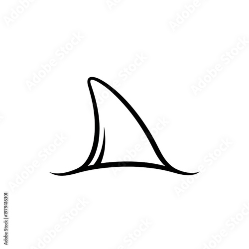 Shark Fin Illustration Simple Design Element.