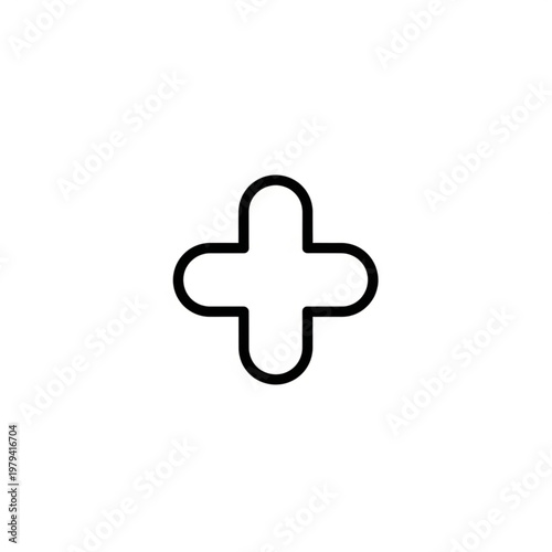 Simple Black Plus Sign Symbol Icon.