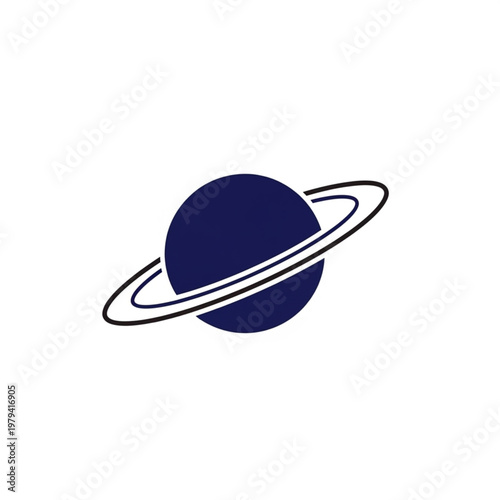 Saturn Planet Illustration Simple Design Icon.