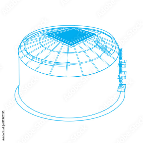 Rich MEG Tank Icon – Glycol Storage Tank in Oil and Gas Processing, Industrial MEG System Vector