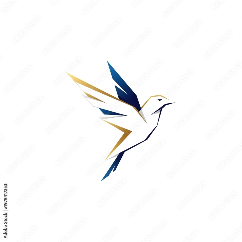 Obraz premium Stylized Bird Illustration in Flight Motion.