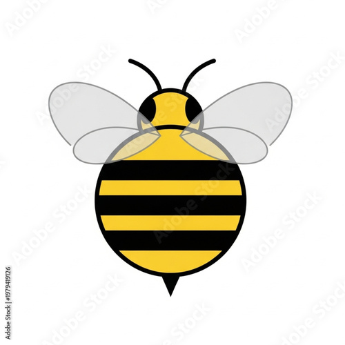 Yellow and Black Striped Bee Illustration.