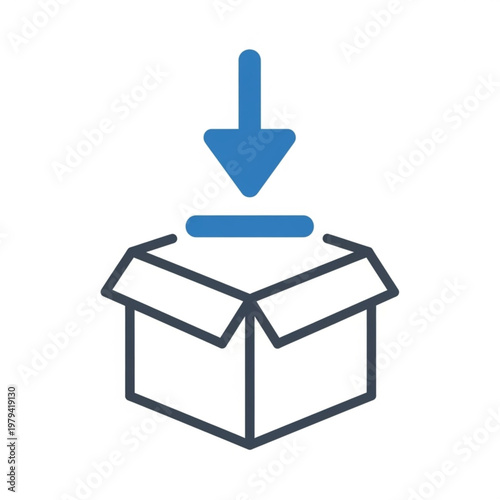 Open Box with Download Arrow Above.