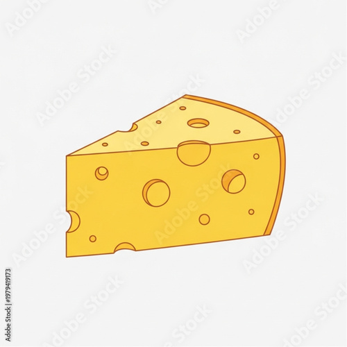 Yellow Cheese Wedge with Holes.