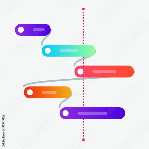 Colorful Horizontal Project Timeline Gantt Chart Infographic With Status Line