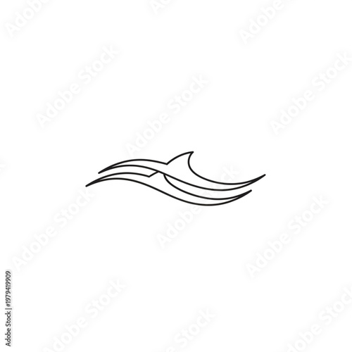 Simple Line Drawing of a Bird in Flight.