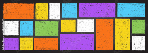 Colorful kindergarten crayon frame with hand-drawn doodle border vector illustration set. Cute childish design perfect for school projects, children s art, and playful text backgrounds.