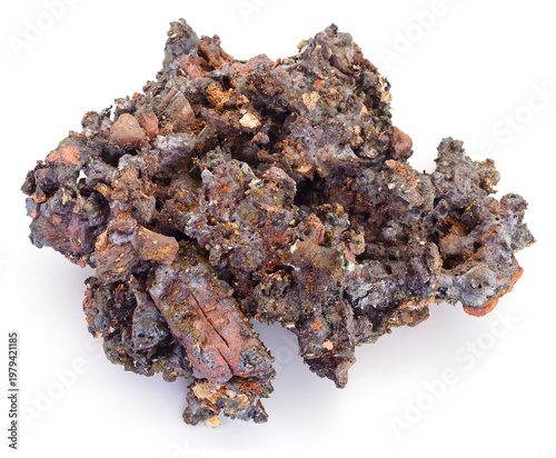 Valokuva Large piece of dark metal slag authentic photography