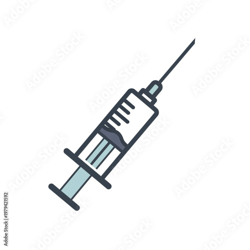 Medical Syringe with Needle Illustration.