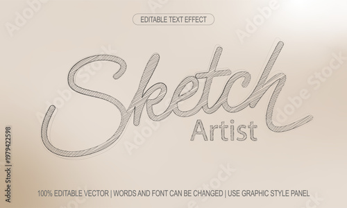 Sketch Artist Editable Text Effect – Hand-Drawn Pencil Scribble Graphic Style
