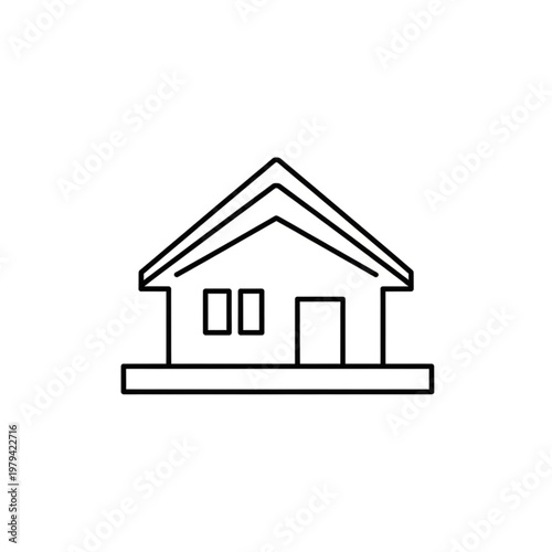 Simple House Icon with Gabled Roof.