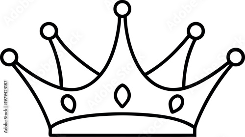 crown line art vector, crown black symbol, crown icon
