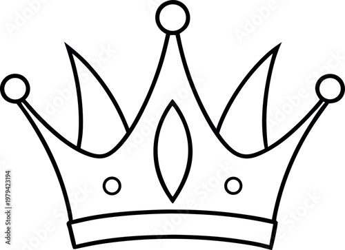 crown line art vector, crown black symbol, crown icon
