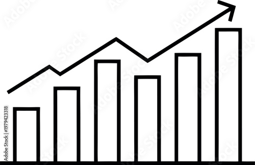 business graph line art vector, business graph black symbol, 
