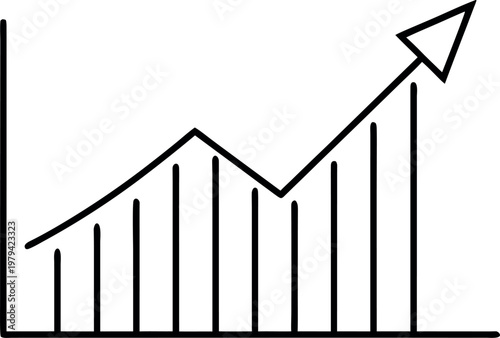 business graph line art vector, business graph black symbol, 
