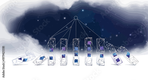 Abstract representation of a carousel ride at night.