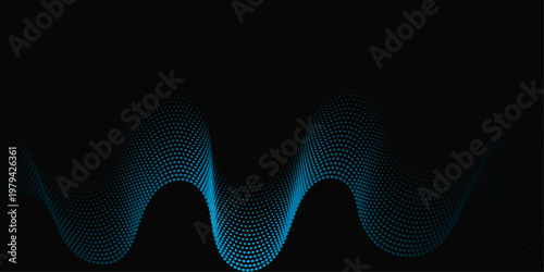 Abstract blue background vector featuring futuristic waves and technology lines for a digital business template design