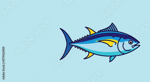 Vibrant Tuna Illustration for World Tuna Day Celebrations - A Symbol of Ocean Health and Marine Life