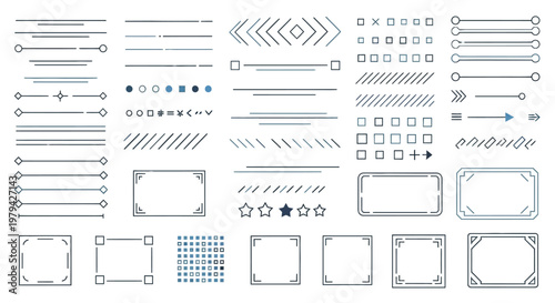 Collection of various line shapes icons.