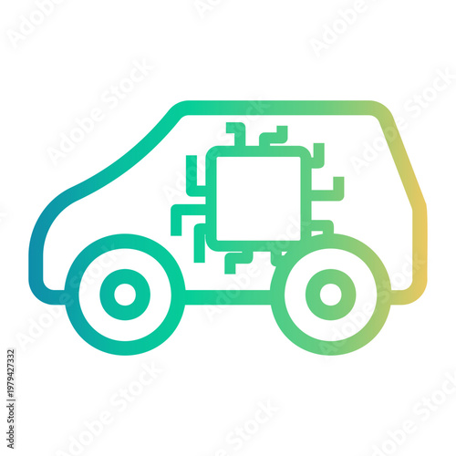 cpu Line Gradient Icon