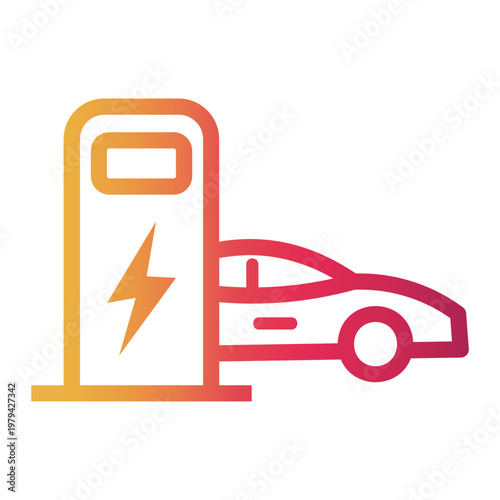 electric station Line Gradient Icon