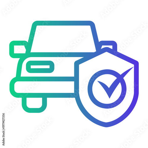 locked car Line Gradient Icon