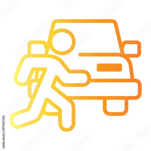 pedestrian Line Gradient Icon