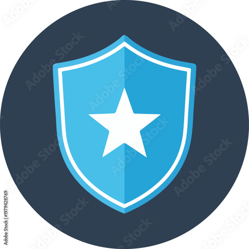 Shield with white star symbol.