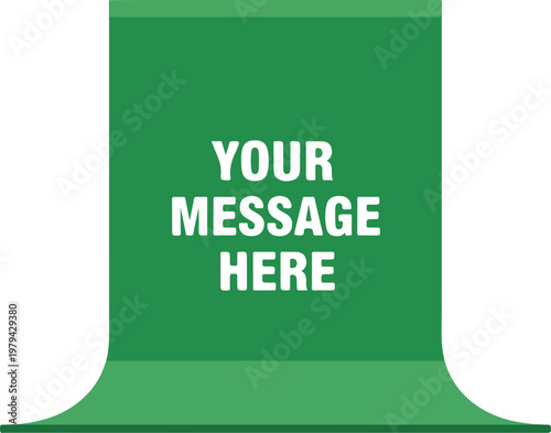 Green Paper Roll with Message Space.