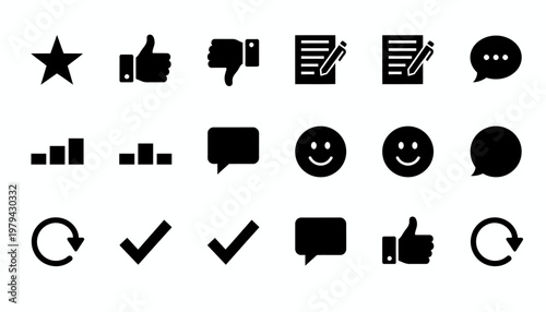 Black icons for social media communication.