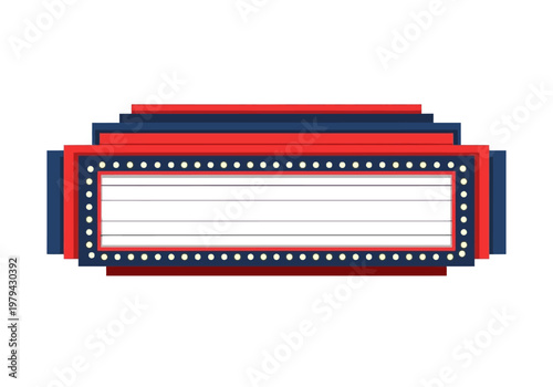 Vintage Marquee Sign with Blank Space for Custom Text, Retro Theater Display