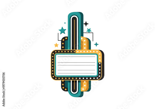 Retro Marquee Signage with Blank Space for Text - Vintage Theater Display