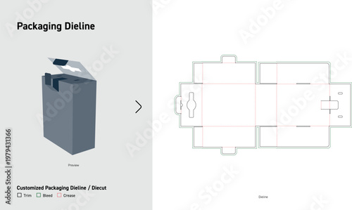 Gable Top Carton Packaging Dieline Milk Juice Box Die Cut Template