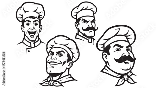 Warrior sports team mascot heads set with blank face shields, black line art, and stylized muscular beards