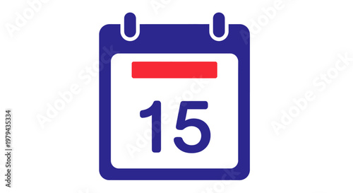 Calendar Page with Number Fifteen.