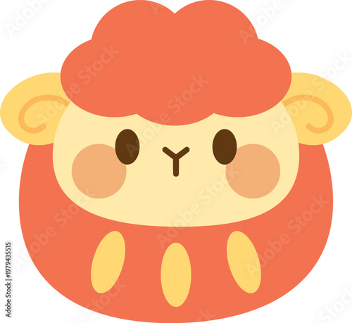 羊の達磨　年賀状素材