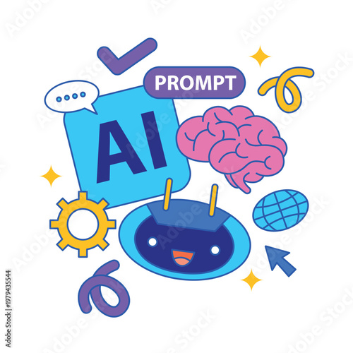 AI Prompt Engineering Element Vector Illustration