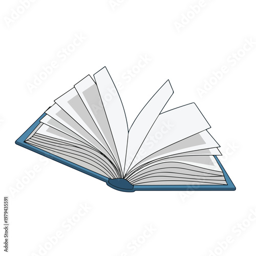 Open Book with Blue Cover.