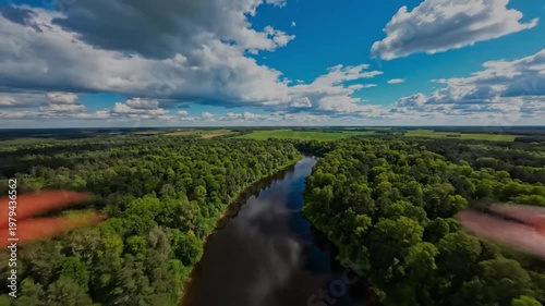 clouds over the river