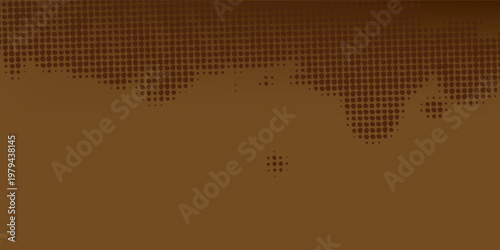 Abstract Brown Halftone Pattern Background, Retro Dotted Pop Art Style.