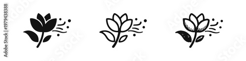 Fragrant flower icon, botanical scent symbol