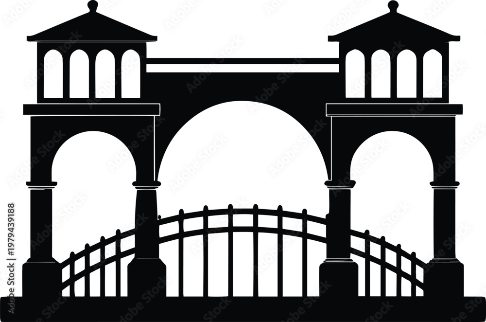 Obraz premium Historic building icon – classical architecture vector silhouette .