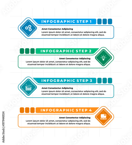 step timeline Infographic business template design