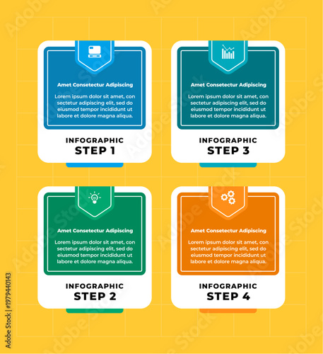 step timeline Infographic business template design