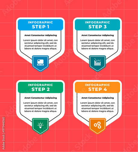 step timeline Infographic business template design