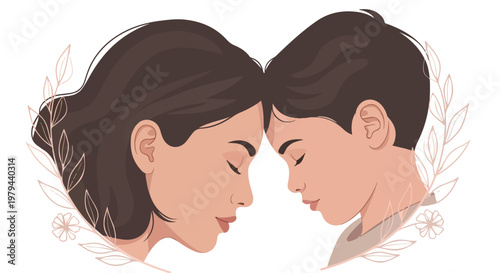 Lovely mother and daughter sharing a tender moment on international mothers day with a warm family bond