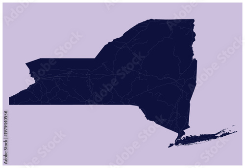 Map of New York State rail Road Outline vector ai format an d edible best for reuse