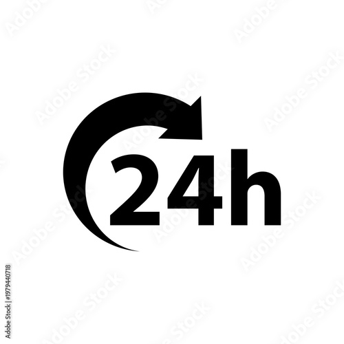 24 hours delivery service icon isolated on white background