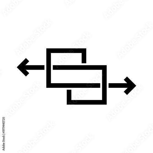 Direction arrows for transfer, exchange icon isolated on white background