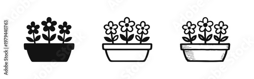 Window Box Flower Pot Icon